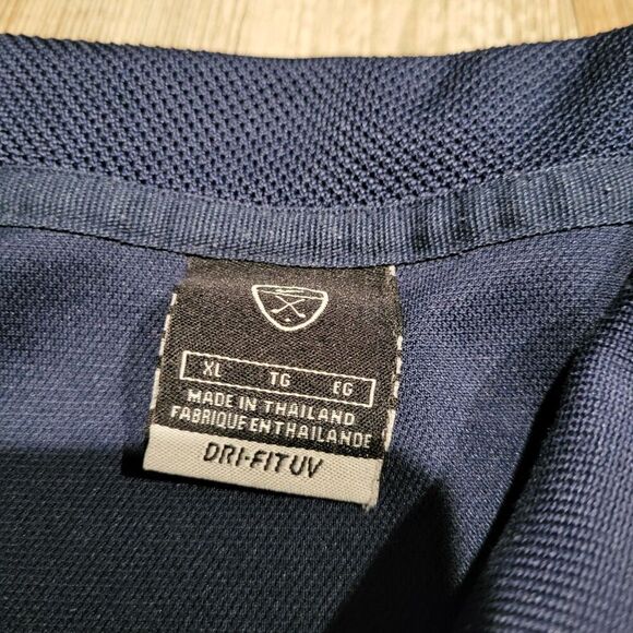 Nike Golf Dri Fit UV Protection Basic Solid Navy Polo Shirt Men's Size XL - Picture 4 of 7